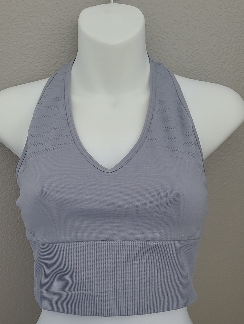 Victoria's Secreat Pink Sport Seamless V-Neck, Raceback Bralette in Gray